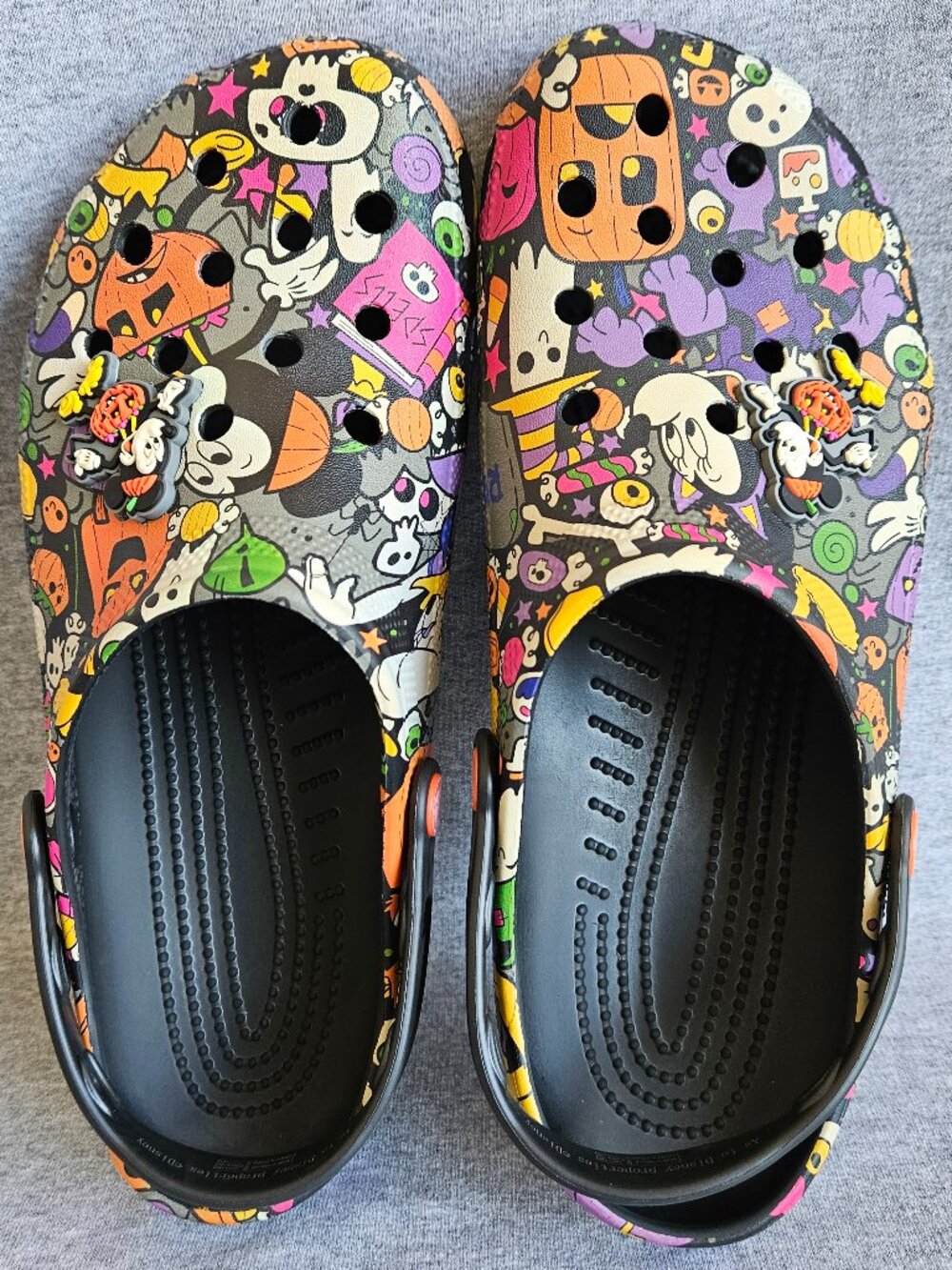 Disney Parks Happy Halloween Mickey Pumpkin Adult Clogs Crocs Size M 11